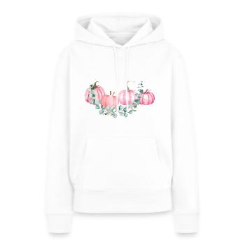 Halloween Herbst Kürbis eukalyptus rosa pumpkin - Frauen Premium Bio Hoodie - Weiß - Vorne - Julia (174cm)