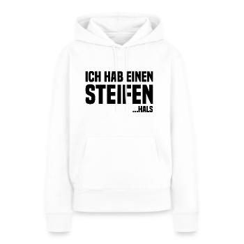 J'ai un cou raide noir - Sweat à capuche Premium bio Femme - blanc - Devant - Julia (174cm)
