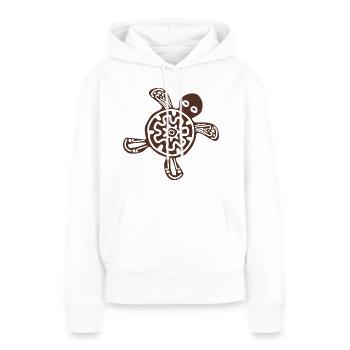 Schildkroete Turtle Zeichnung Mexiko braun - Frauen Premium Bio Hoodie - Weiß - Vorne - Julia (174cm)