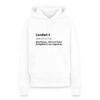 Landwirt Definition - Frauen Premium Bio Hoodie - Weiß - Vorne - Julia (174cm)