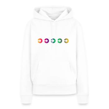 Flèches - Sweat à capuche Premium bio Femme - blanc - Devant - Julia (174cm)