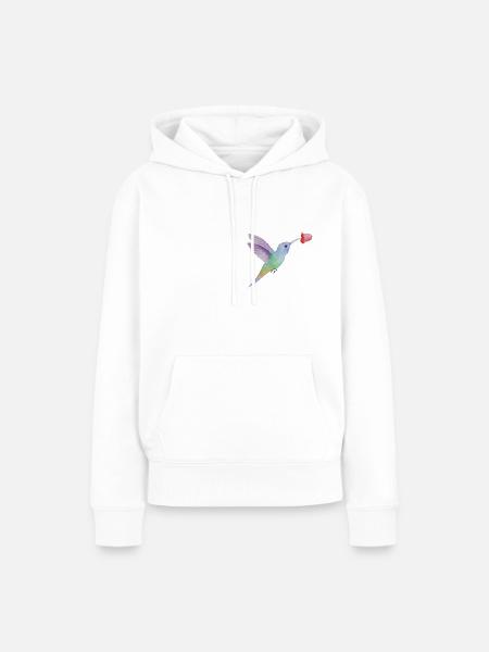Kolibri - Frauen Premium Bio Hoodie - Weiß