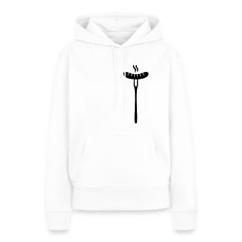 saucisse - Sweat à capuche Premium bio Femme - blanc - Devant - Julia (174cm)