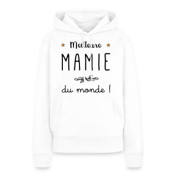Meilleure mamie du monde vecteur - Sweat à capuche Premium bio Femme - blanc - Devant - Julia (174cm)