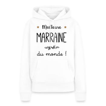 Meilleure Marraine du monde vecteur - Sweat à capuche Premium bio Femme - blanc - Devant - Julia (174cm)