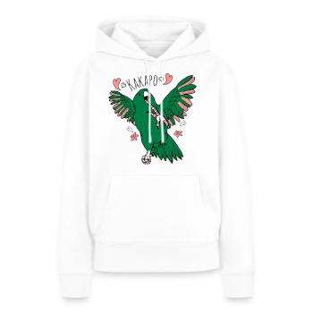 Kakapo - perroquet épais - Sweat à capuche Premium bio Femme - blanc - Devant - Julia (174cm)