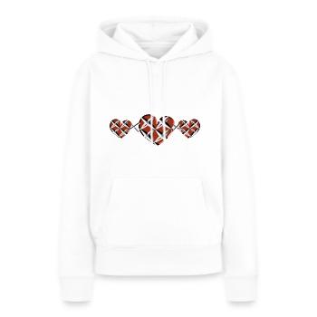 drei Herzen rot gefangen Kreuze - Frauen Premium Bio Hoodie - Weiß - Vorne - Julia (174cm)