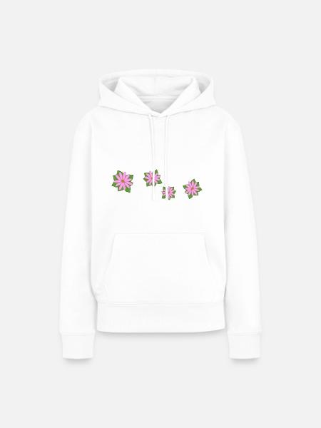 vier blumen rosa - Frauen Premium Bio Hoodie - Weiß