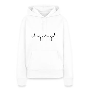 contour d’onde de courbe de ligne - Sweat à capuche Premium bio Femme - blanc - Devant - Julia (174cm)