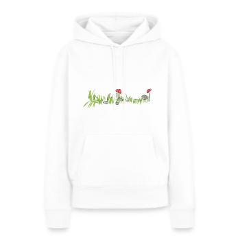 Herbe Nature Champignon Surface Sol - Sweat à capuche Premium bio Femme - blanc - Devant - Julia (174cm)