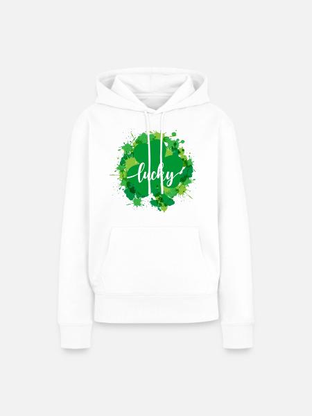 Aquarell Saint Patrick Day - Frauen Premium Bio Hoodie - Weiß