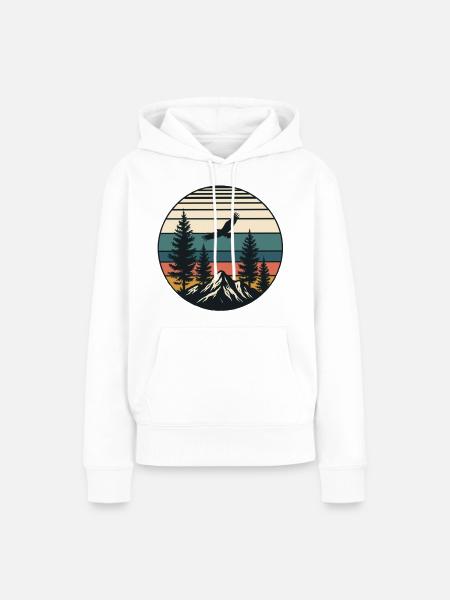 Retro Vintage Landschaft - Frauen Premium Bio Hoodie - Weiß