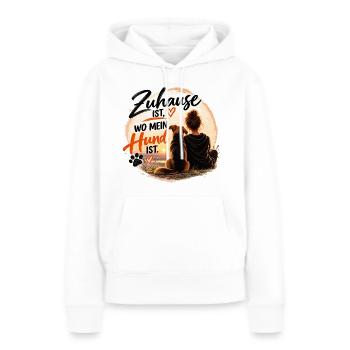 Zuhause ist, wo mein Hund ist – Hundeliebe - Frauen Premium Bio Hoodie - Weiß - Vorne - Julia (174cm)