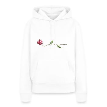 rose rose fleur - Sweat à capuche Premium bio Femme - blanc - Devant - Julia (174cm)