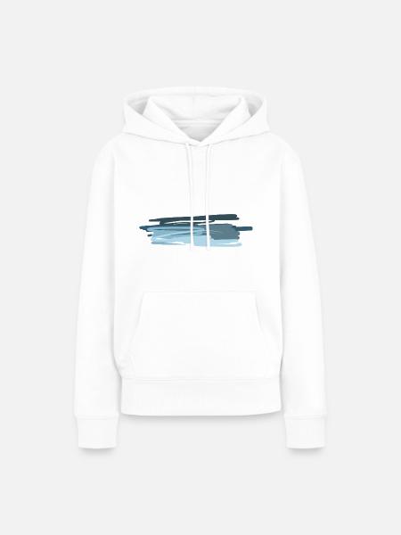 blau linien striche linie strich - Frauen Premium Bio Hoodie - Weiß