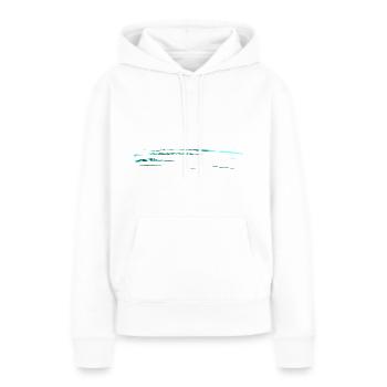 lignes ligne - Sweat à capuche Premium bio Femme - blanc - Devant - Julia (174cm)