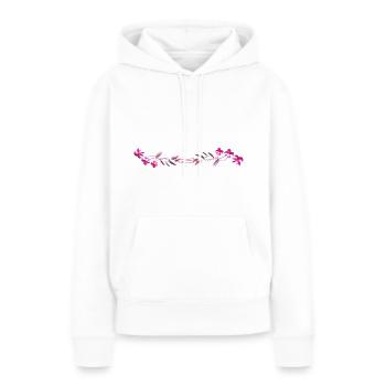 fleurs roses caresser les fleurs - Sweat à capuche Premium bio Femme - blanc - Devant - Julia (174cm)