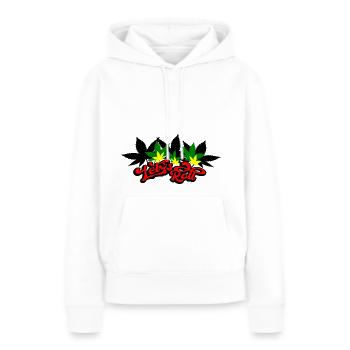 laisse rouler les feuilles de cannabis - Sweat à capuche Premium bio Femme - blanc - Devant - Julia (174cm)