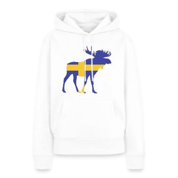 Élan suédois - Sweat à capuche Premium bio Femme - blanc - Devant - Julia (174cm)