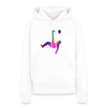 Équipe de football - Sweat à capuche Premium bio Femme - blanc - Devant - Julia (174cm)