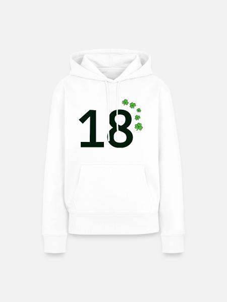 18 - Frauen Premium Bio Hoodie - Weiß
