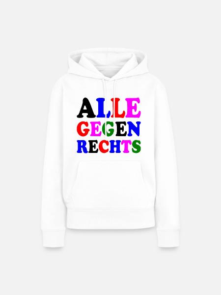 Alle gegen rechts - Frauen Premium Bio Hoodie - Weiß