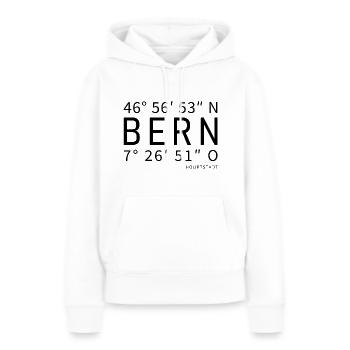 Les coordonnées de Berne - Sweat à capuche Premium bio Femme - blanc - Devant - Julia (174cm)