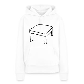 Symbole de dessin animé de meubles de table - Sweat à capuche Premium bio Femme - blanc - Devant - Julia (174cm)
