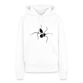 feuilles symbole tige plante - Sweat à capuche Premium bio Femme - blanc - Devant - Julia (174cm)