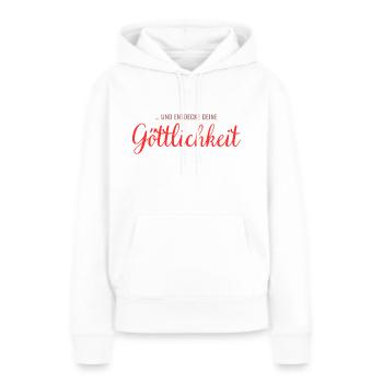... et découvre ta divinité - Sweat à capuche Premium bio Femme - blanc - Devant - Julia (174cm)