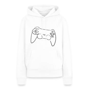 controller zocken spielen spiel spieler - Frauen Premium Bio Hoodie - Weiß - Vorne - Julia (174cm)