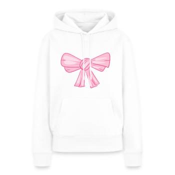 symbole de ruban rose mouche - Sweat à capuche Premium bio Femme - blanc - Devant - Julia (174cm)