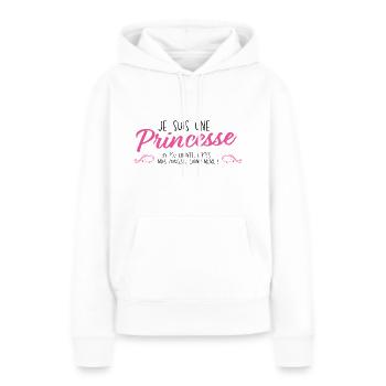 Princesse chiante - Sweat à capuche Premium bio Femme - blanc - Devant - Julia (174cm)