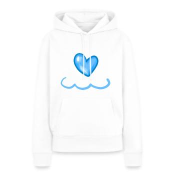 Coeur Bleu Symbole Forme Amour - Sweat à capuche Premium bio Femme - blanc - Devant - Julia (174cm)