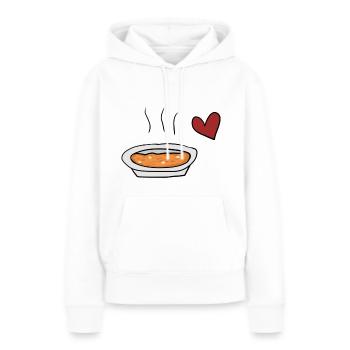 Suppe rotes - Frauen Premium Bio Hoodie - Weiß - Vorne - Julia (174cm)