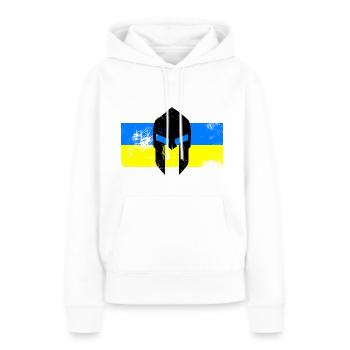 Ukraine Sparta Scratches - Frauen Premium Bio Hoodie - Weiß - Vorne - Julia (174cm)