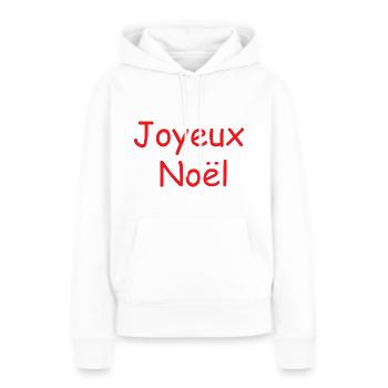 Joyeux noël cadeau t-shirt - Sweat à capuche Premium bio Femme - blanc - Devant - Julia (174cm)