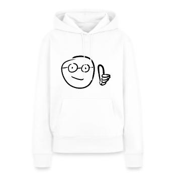 daumen hoch - Frauen Premium Bio Hoodie - Weiß - Vorne - Julia (174cm)