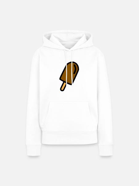 Ein braunes Schokoladeneis am Stiel - Frauen Premium Bio Hoodie - Weiß