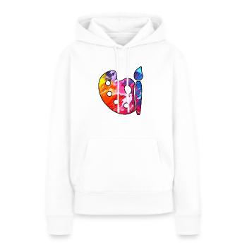 Maler - Frauen Premium Bio Hoodie - Weiß - Vorne - Julia (174cm)