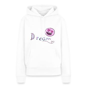 Le rêve du rêveur - Sweat à capuche Premium bio Femme - blanc - Devant - Julia (174cm)