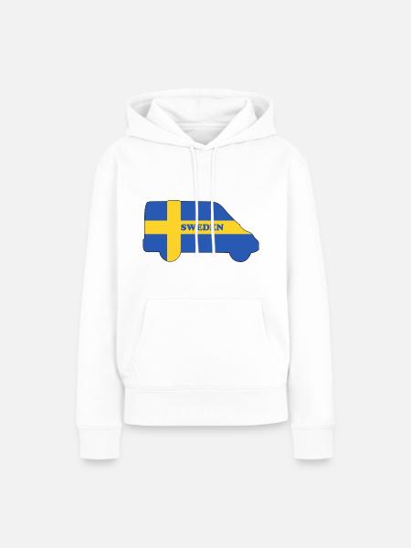 Sweden - Van/Camping-Kastenwagen-Kontur - Frauen Premium Bio Hoodie - Weiß