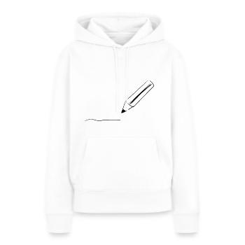 stylo à dessiner - Sweat à capuche Premium bio Femme - blanc - Devant - Julia (174cm)