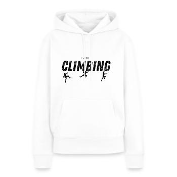 I love Climbing - Ich liebe klettern - Frauen Premium Bio Hoodie - Weiß - Vorne - Julia (174cm)
