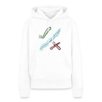 Richtig Falsch - Frauen Premium Bio Hoodie - Weiß - Vorne - Julia (174cm)