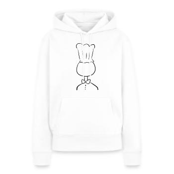 Cuisiner Cuisiner - Sweat à capuche Premium bio Femme - blanc - Devant - Julia (174cm)