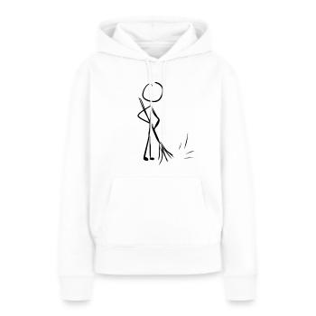 Putzen Putzmann - Frauen Premium Bio Hoodie - Weiß - Vorne - Julia (174cm)