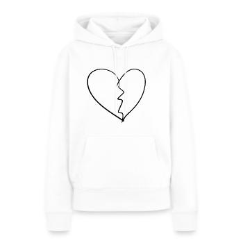 Le cœur brisé - Sweat à capuche Premium bio Femme - blanc - Devant - Julia (174cm)