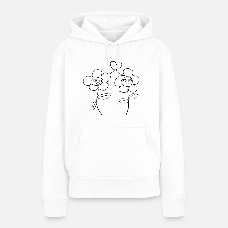 Fleurs Fleurs - Sweat à capuche Premium bio Femme - blanc