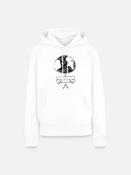 Klimawandel Klimaschutz - Frauen Premium Bio Hoodie - Weiß